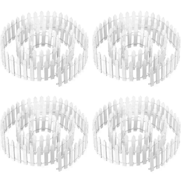 Miniature Fairy Garden  Fence, 4 Pack Mini Wood Picket Fence for DIY Dollhouse - Picture 2 of 6